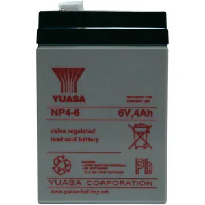 YUASA 6V 4Ah bezúdržbová olověná baterie NP4-6