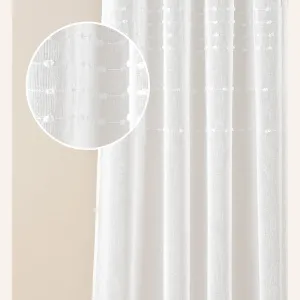 Kvalitní bílý závěs Marisa se stříbrnými průchodkami 140 x 280 cm