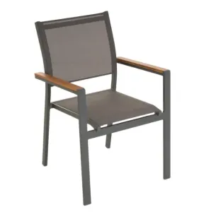 Zahradní stohovatelná kovová židle, antracit #5490950