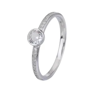Stříbrný prsten NĚŽNÝ SOLITÉR Velikost prstenu: 52 #5295009