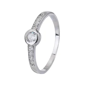 Stříbrný prsten NĚŽNÝ SOLITÉR Velikost prstenu: 59 #2113176