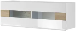 Závěsná skříňka TALON 08 bílá / bílý lesk / dub san remo
