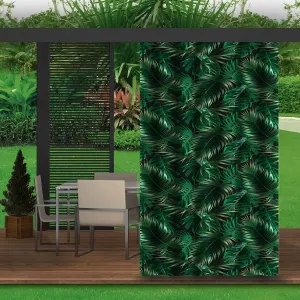 Zelený závěs do zahradního altánku s motivem listů 155x220 cm #4853951
