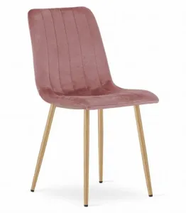 Sada 4 ks růžových sametových židlí LAVA