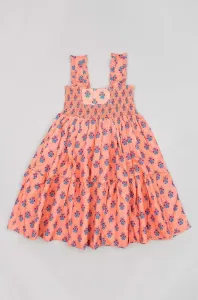 Dětské bavlněné šaty zippy růžová barva, mini #5090560