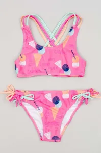 Dvoudílné dětské plavky zippy růžová barva