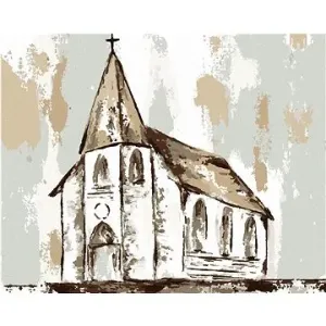 Abstraktní kostel (Haley Bush), 80×100 cm, vypnuté plátno na rám