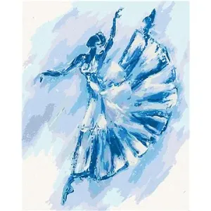 Abstraktní modrá baletka, 40×50 cm, bez rámu a bez vypnutí plátna