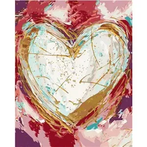 Bílé srdce na barevném pozadí (Haley Bush), 40×50 cm, bez rámu a bez vypnutí plátna
