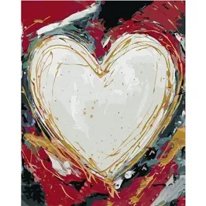 Bílé srdce na barevném pozadí II (Haley Bush), 80×100 cm, vypnuté plátno na rám