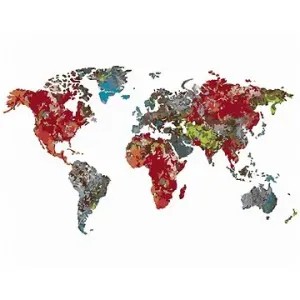 Mapa světa, 40×50 cm, bez rámu a bez vypnutí plátna