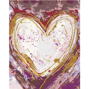 Srdce na fialovém pozadí (Haley Bush), 40×50 cm, vypnuté plátno na rám
