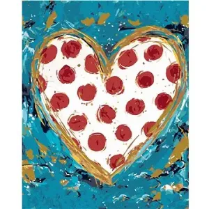 Srdce s červenými puntíky (Haley Bush), 40×50 cm, bez rámu a bez vypnutí plátna