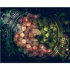 Vesmírná mandala, 40×50 cm, vypnuté plátno na rám