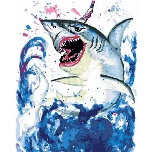 Žralok jednorožcem, 40×50 cm, bez rámu a bez vypnutí plátna