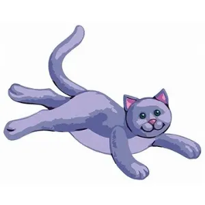 Fialová plyšová kočička (Sue Ellen Brown), 80×100 cm, bez rámu a bez vypnutí plátna