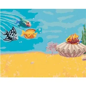 Rybičky volající na kamaráda (Sue Ellen Brown), 80×100 cm, vypnuté plátno na rám