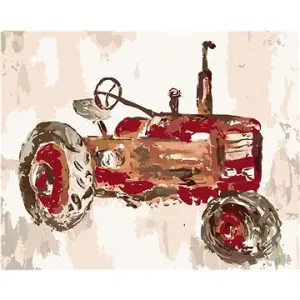 Červený traktor (Haley Bush), 80×100 cm, bez rámu a bez vypnutí plátna