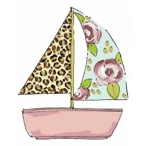 Loď s leopardí a květinovou plachtou (Haley Bush)
