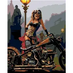 Malování podle čísel - Drsná holka s motorkou