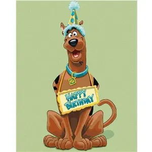 Narozeninový Scooby (Scooby Doo), 40×50 cm, bez rámu a bez vypnutí plátna
