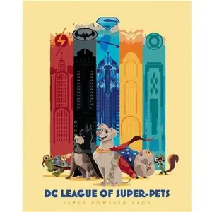 Supermazlíčci Super powered pack (DC Liga supermazlíčků), 40×50 cm, vypnuté plátno na rám