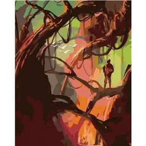 Fantasy stromy v lese, 40×50 cm, bez rámu a bez vypnutí plátna
