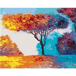 Krásný barevný strom v lese, 40×50 cm, bez rámu a bez vypnutí plátna