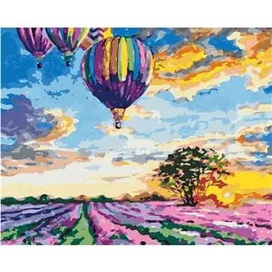 Malování podle čísel - Horkovzdušné balóny a levandule