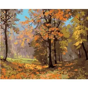 Podzimní procházka lesem, 80×100 cm, bez rámu a bez vypnutí plátna