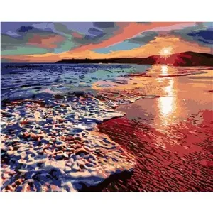 Západ slunce na břehu pláže II, 80×100 cm, bez rámu a bez vypnutí plátna