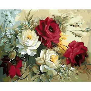 Malování podle čísel - Kytice malovaných růží