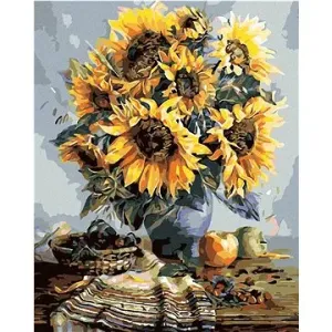 Malování podle čísel - Kytice slunečnic podzimně laděná