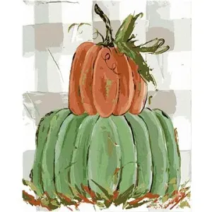 Zelená a oranžová dýně (Haley Bush), 40×50 cm, bez rámu a bez vypnutí plátna