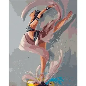 Baletka tančící na paletě barev