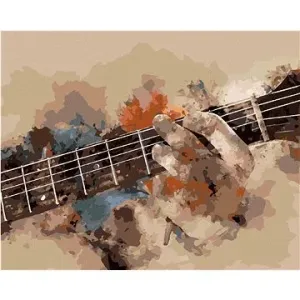 Kytarista hrající na Kytaru, 80×100 cm, vypnuté plátno na rám