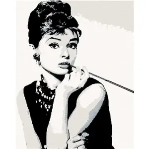 Malování podle čísel - Audrey Hepburn černobílá