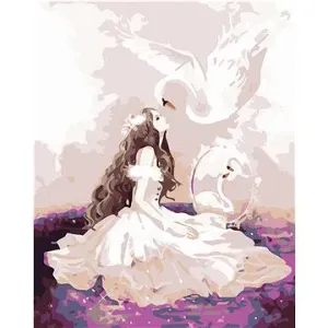 Malování podle čísel - Dívka a labuť