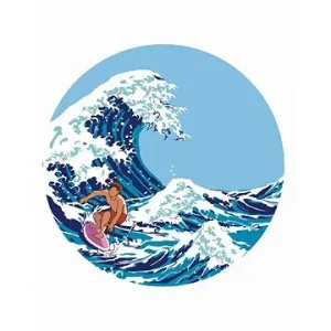 Malování podle čísel - Muž na vlně - inspirace Kacušika Hokusai