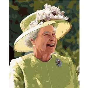 Usmívající královna Alžběta II., 40×50 cm, bez rámu a bez vypnutí plátna