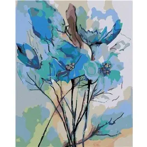 Malování podle čísel - Abstrakce modrých květin
