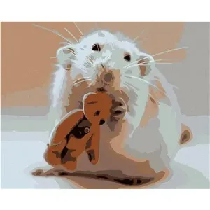 Malování podle čísel - Myška s medvídkem