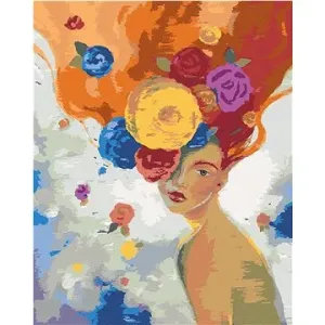 Malování podle čísel - Zrzavá žena s květinami