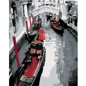 Černobílé Benátky, 80×100 cm, vypnuté plátno na rám