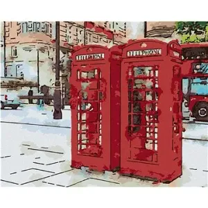 Dvě telefonní budky v Londýně, 40×50 cm, bez rámu a bez vypnutí plátna