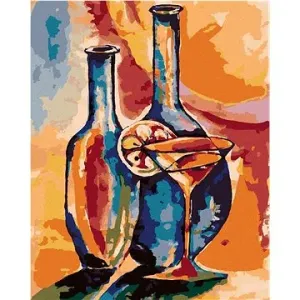 Otevřené sklenice s drinkem, 80×100 cm, vypnuté plátno na rám