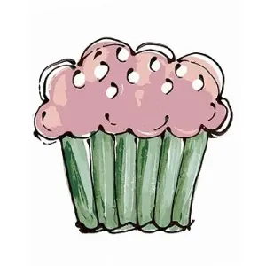 Růžový cupcake 2 (Haley Bush), 40×50 cm, bez rámu a bez vypnutí plátna