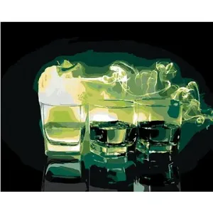 Tři sklenice zeleného absinthu