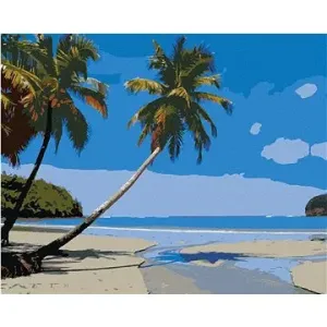 Tropická pláž v Karibiku, 40×50 cm, bez rámu a bez vypnutí plátna