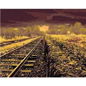 Vlakové koleje v pákistánu, 40×50 cm, bez rámu a bez vypnutí plátna